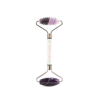 Skin Gym Amethyst 2D Texturized and Smooth Facial Roller with clear handle - Skin Gym